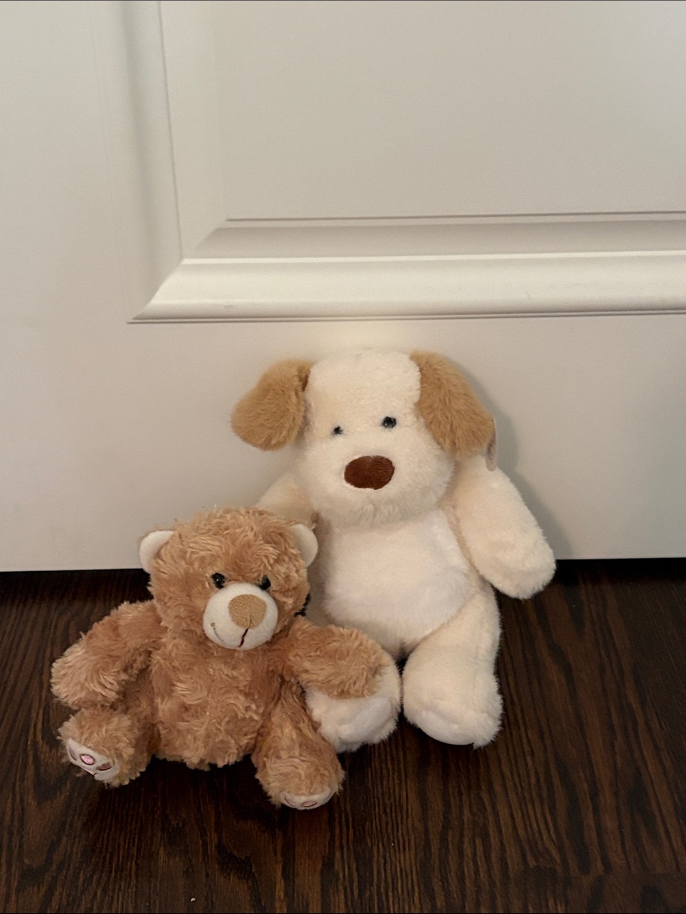 Plush Puppy and Teddy Bear Duo - Cream & Light Brown
